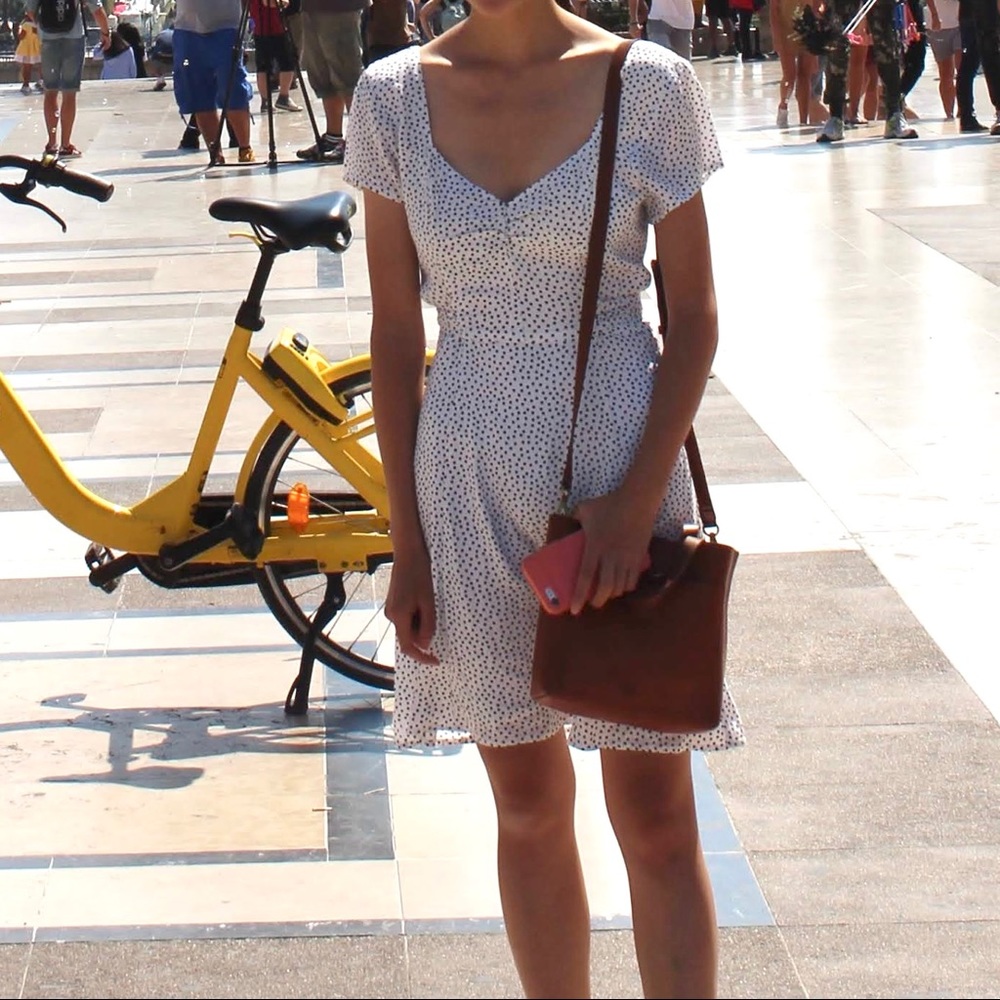 Abercrombie Polka Dot Sweetheart Neckline Dress
